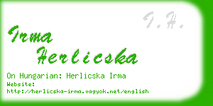 irma herlicska business card